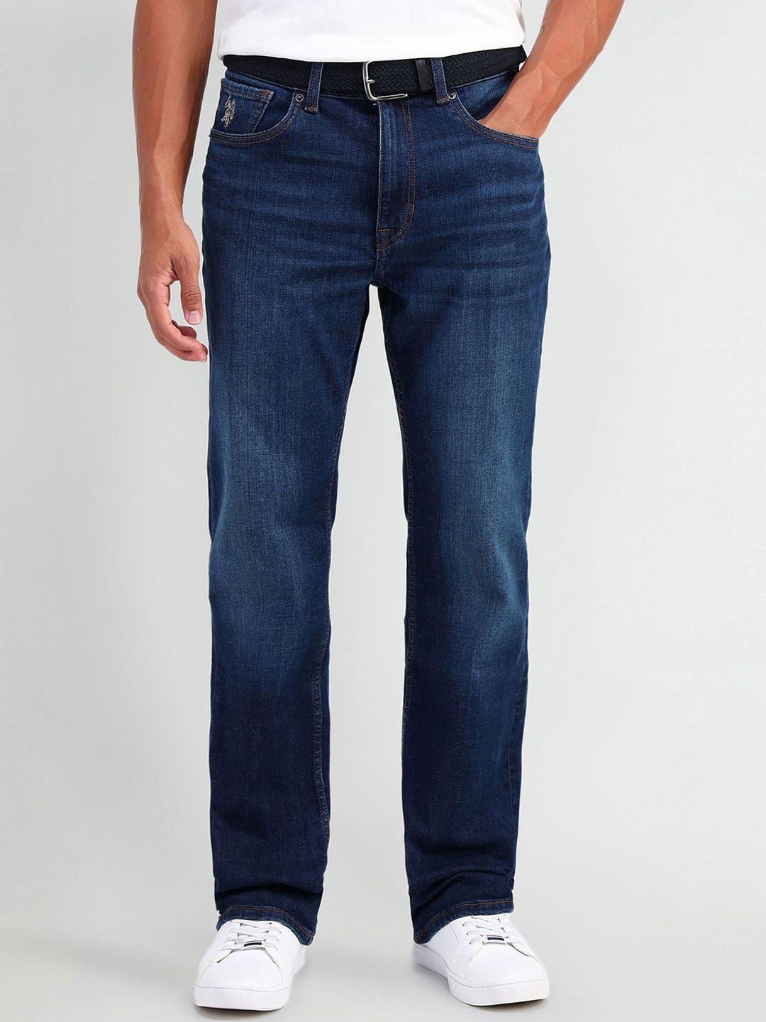 

U.S. Polo Assn. Denim Co. Men Bootcut Light Fade Stretchable Cotton Jeans, Blue
