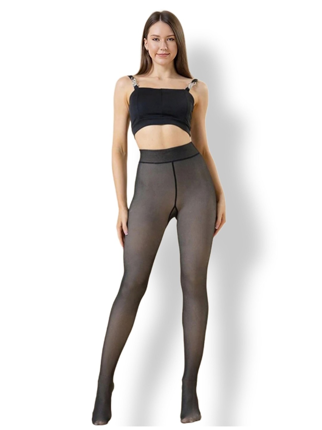

Hill Islands Opaque Pantyhose DualTone Stockings, Black