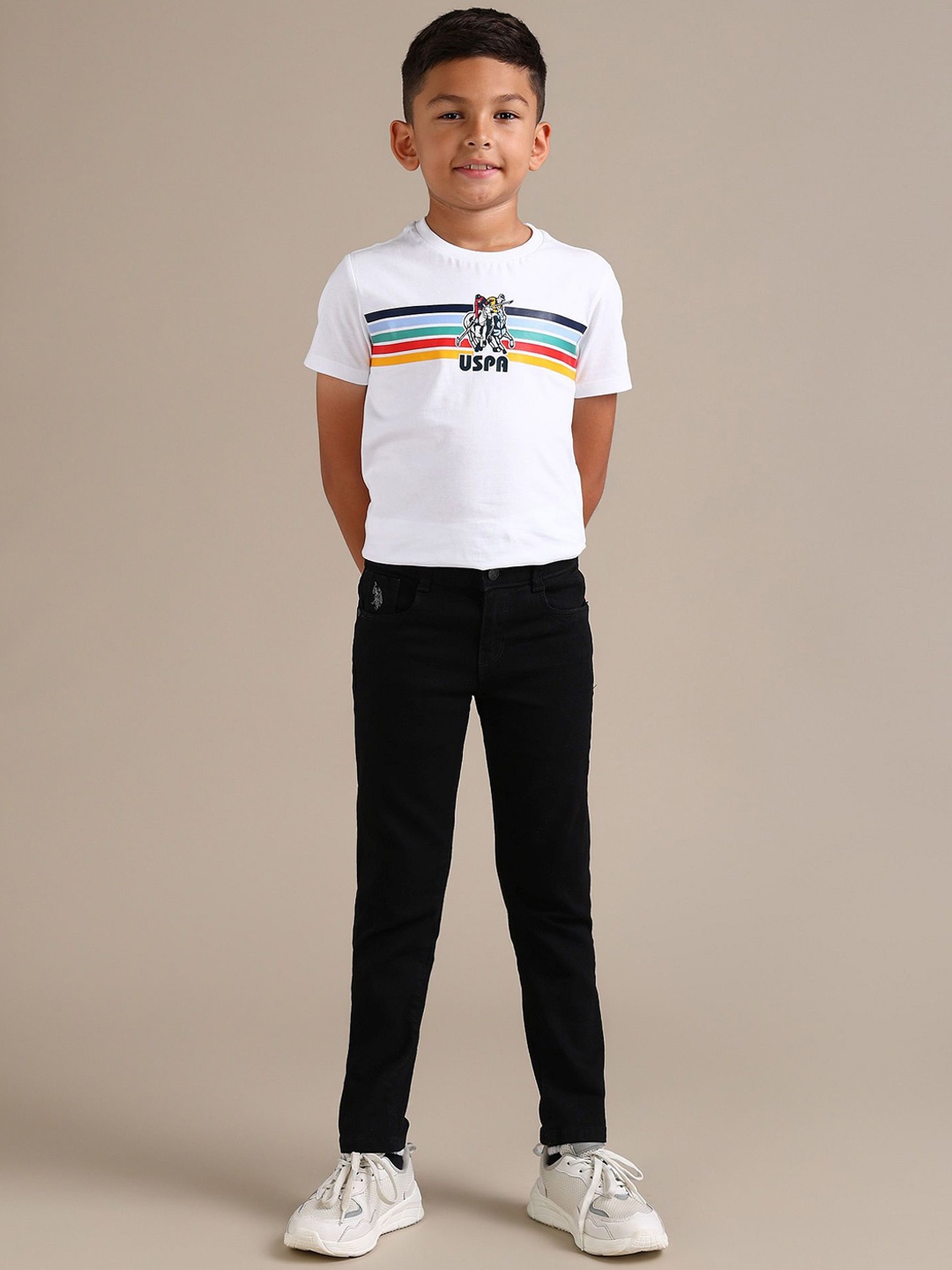 

U.S. Polo Assn. Kids Boys Urban Slim Cotton Mid-Rise Slim Fit Jeans, Black