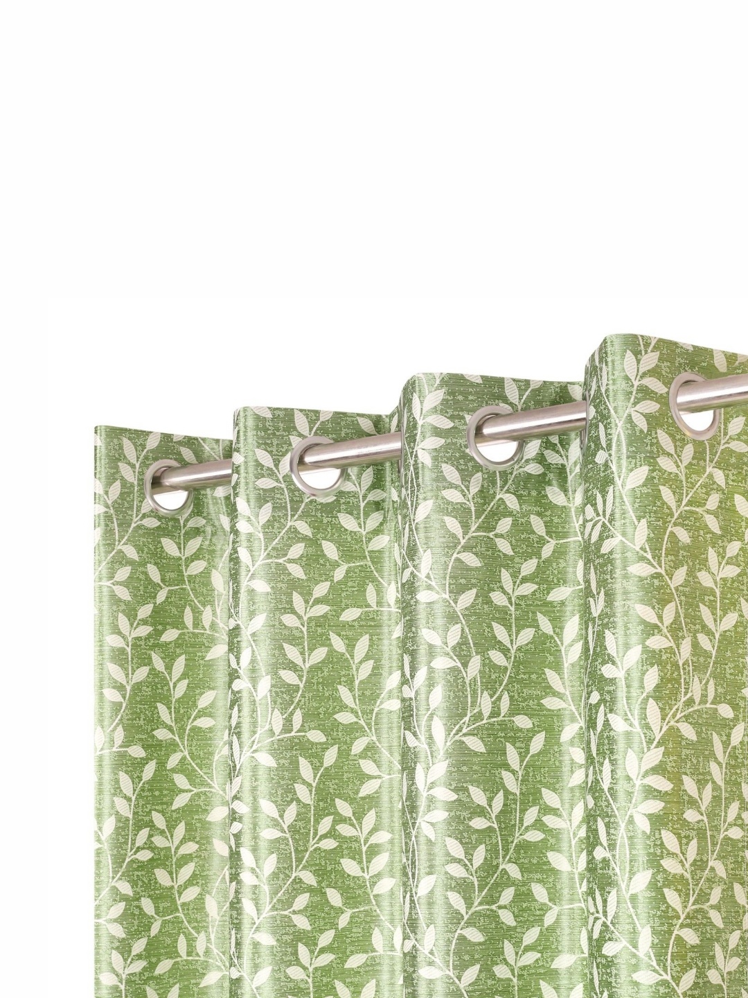 

REYANSH DECOR Green Set of 2 Floral Room Darkening Long Door Curtain