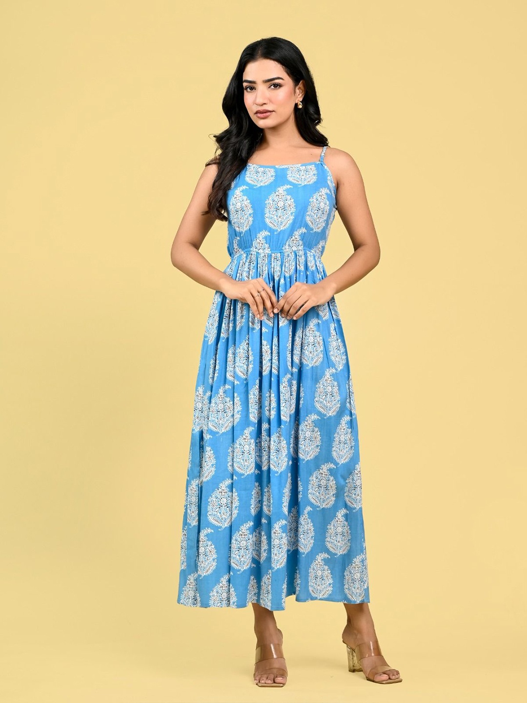 

UNIBLISS Floral Print Halter Neck Maxi Dress, Multi