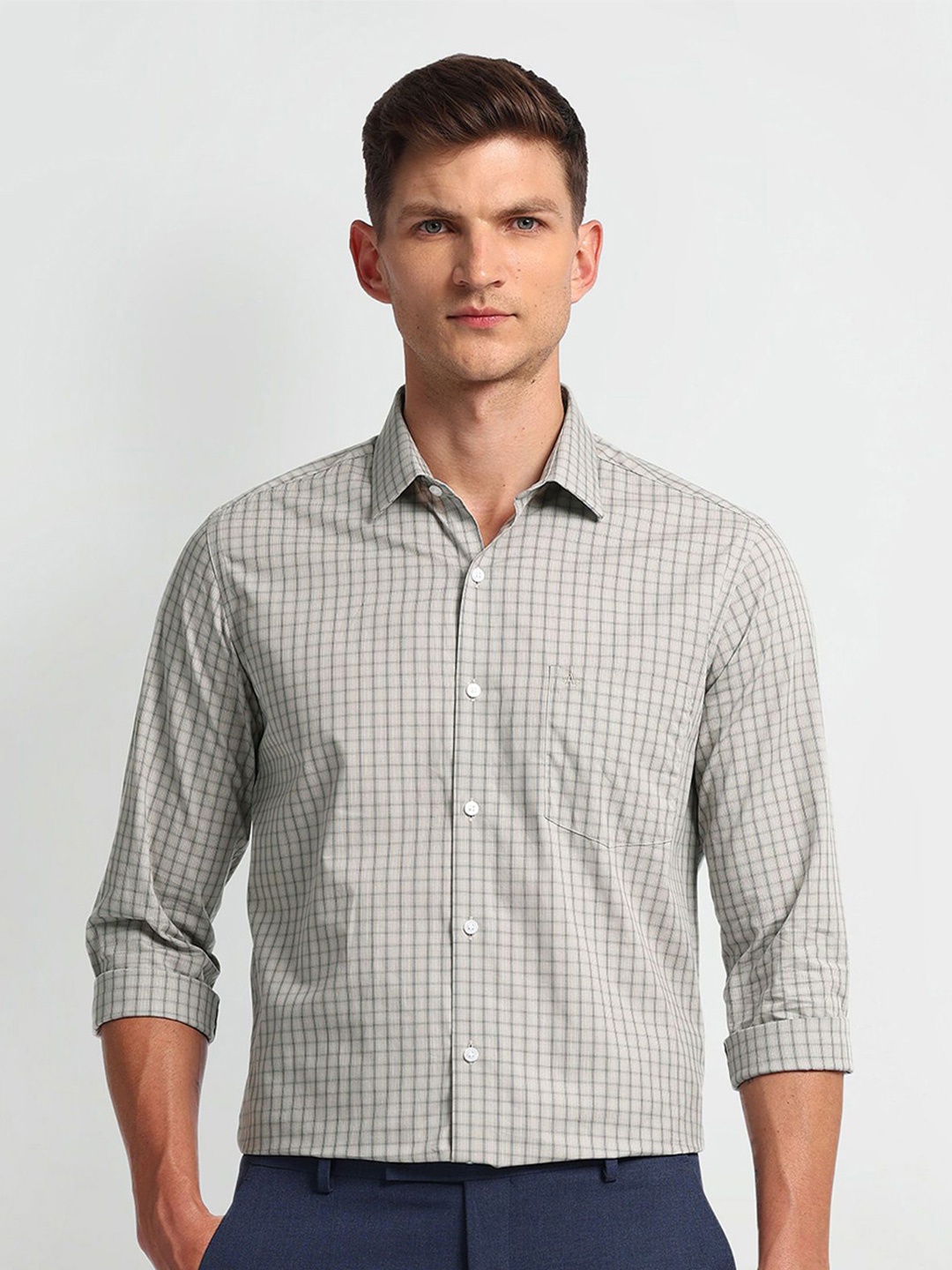 

Arrow Men Slim Fit Opaque Printed Formal Shirt, Brown