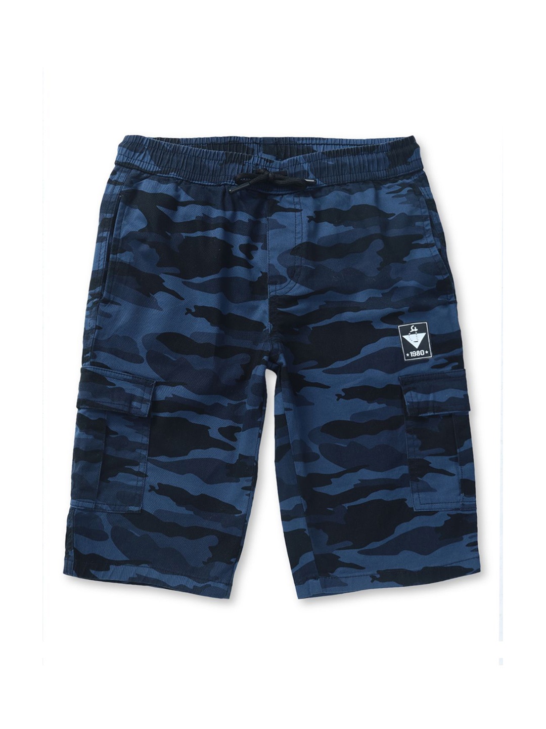 

Gini and Jony Boys Camouflage Printed Regular Fit Shorts, Blue