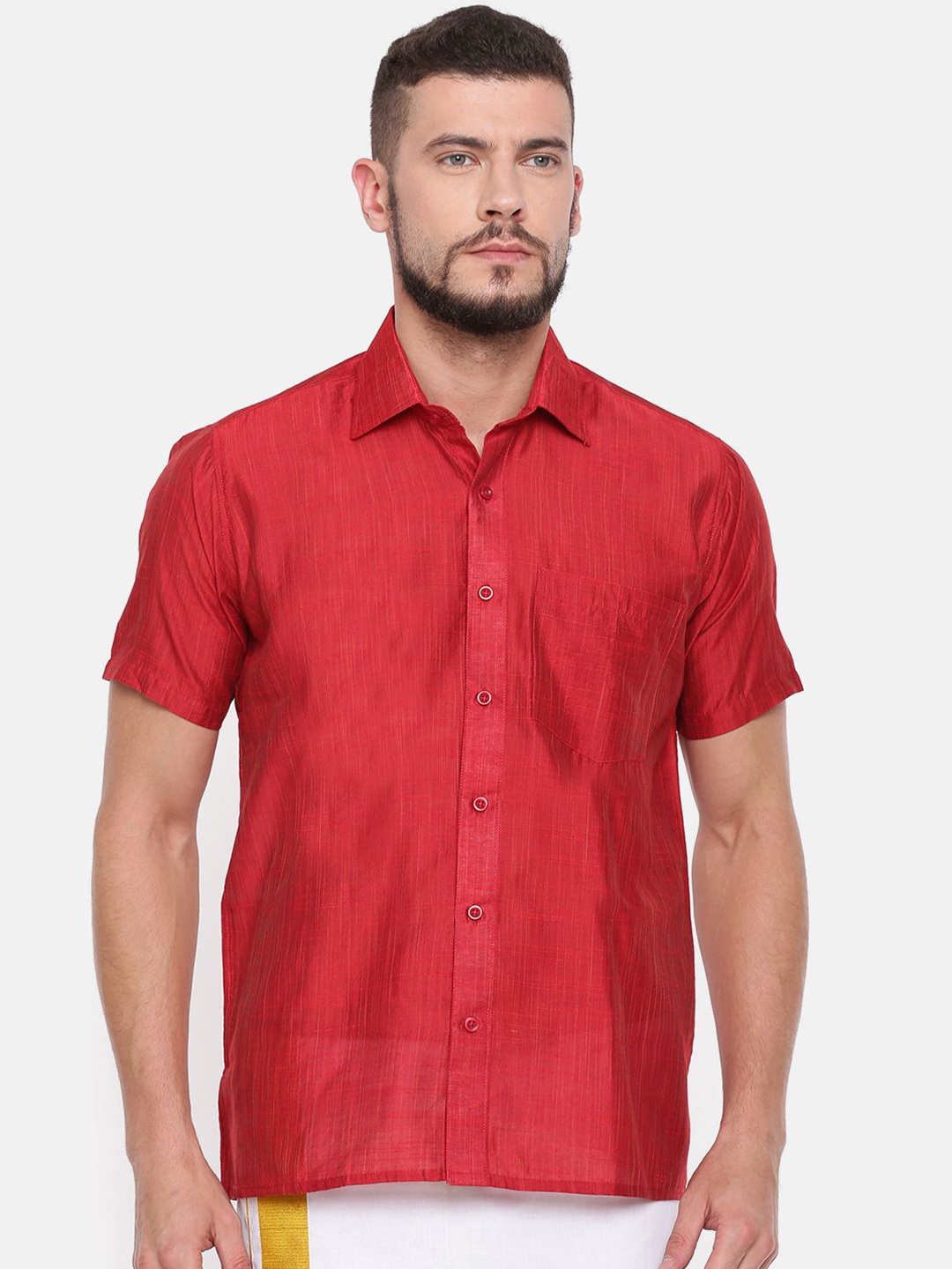 

Cross Court Men Opaque Party Shirt, Red