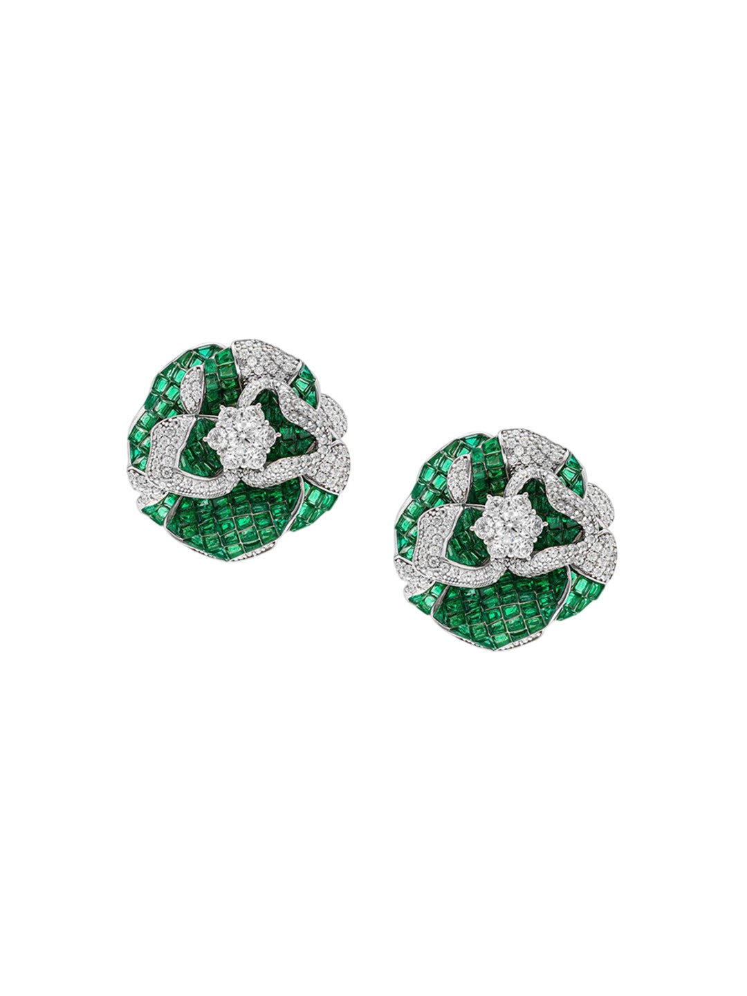 

MISS JO 925 Sterling Silver Rhodium-Plated Stone Studded Studs