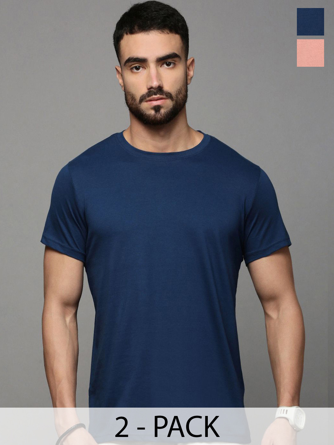 

Mast & Harbour Pack Of 2 Pure Cotton T-shirt, Orange