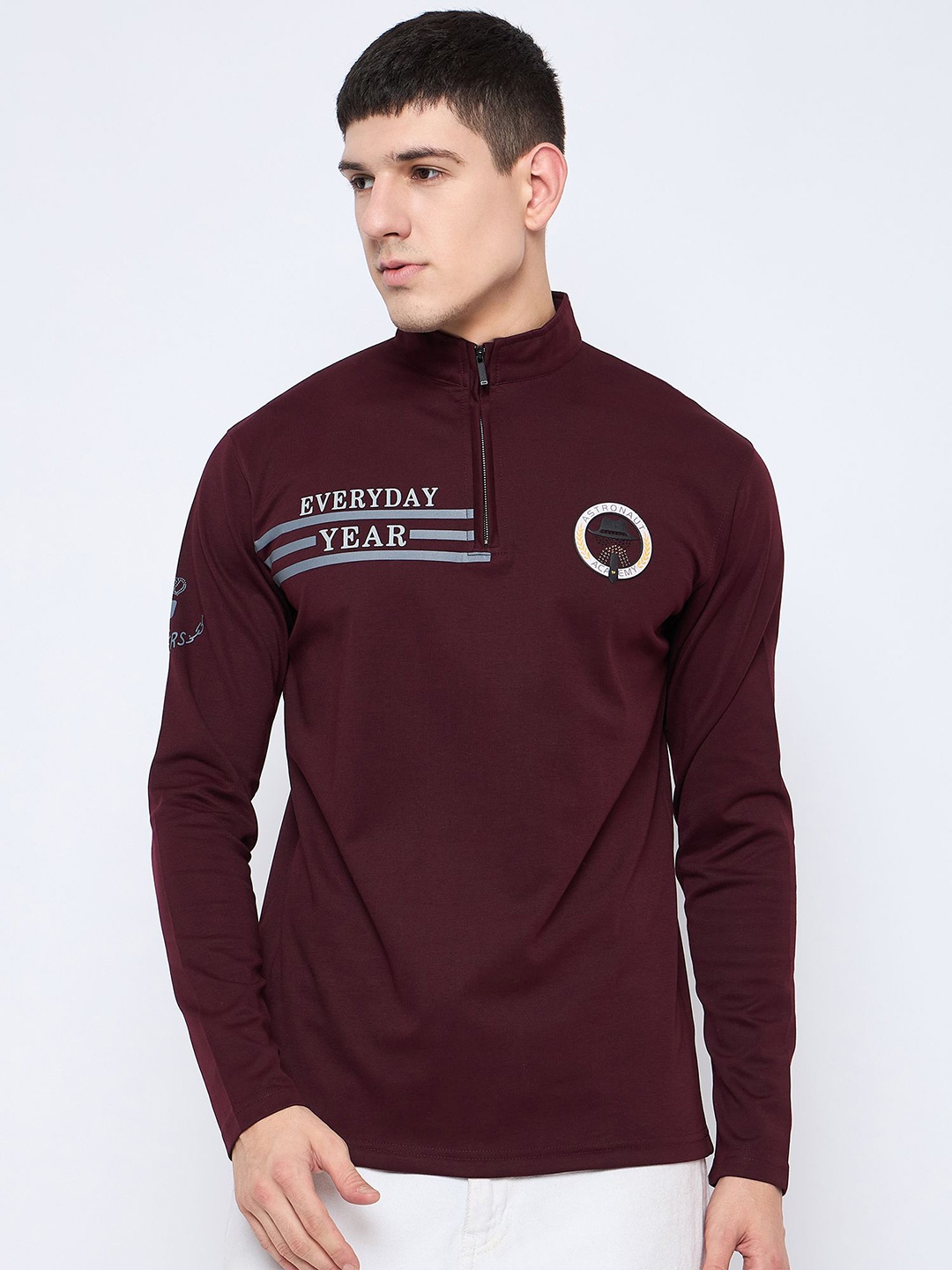 

Parcel Yard Men Printed Sweatshirt, Maroon