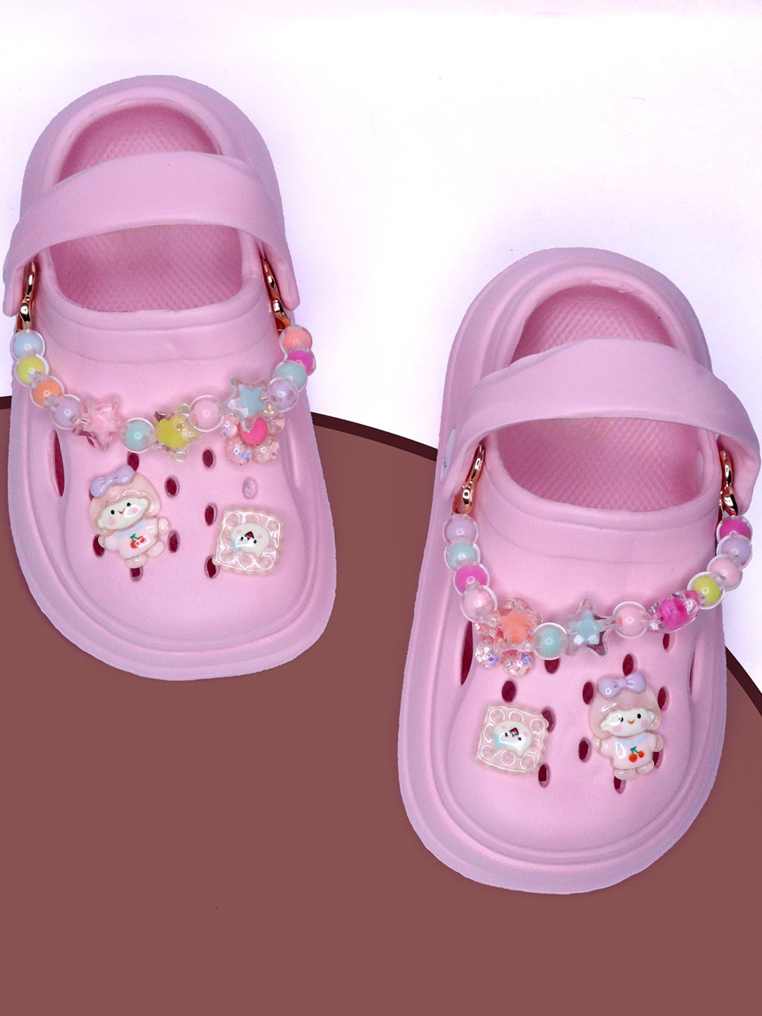 

FEETWELL SHOES Girls Croslite Clogs, Pink