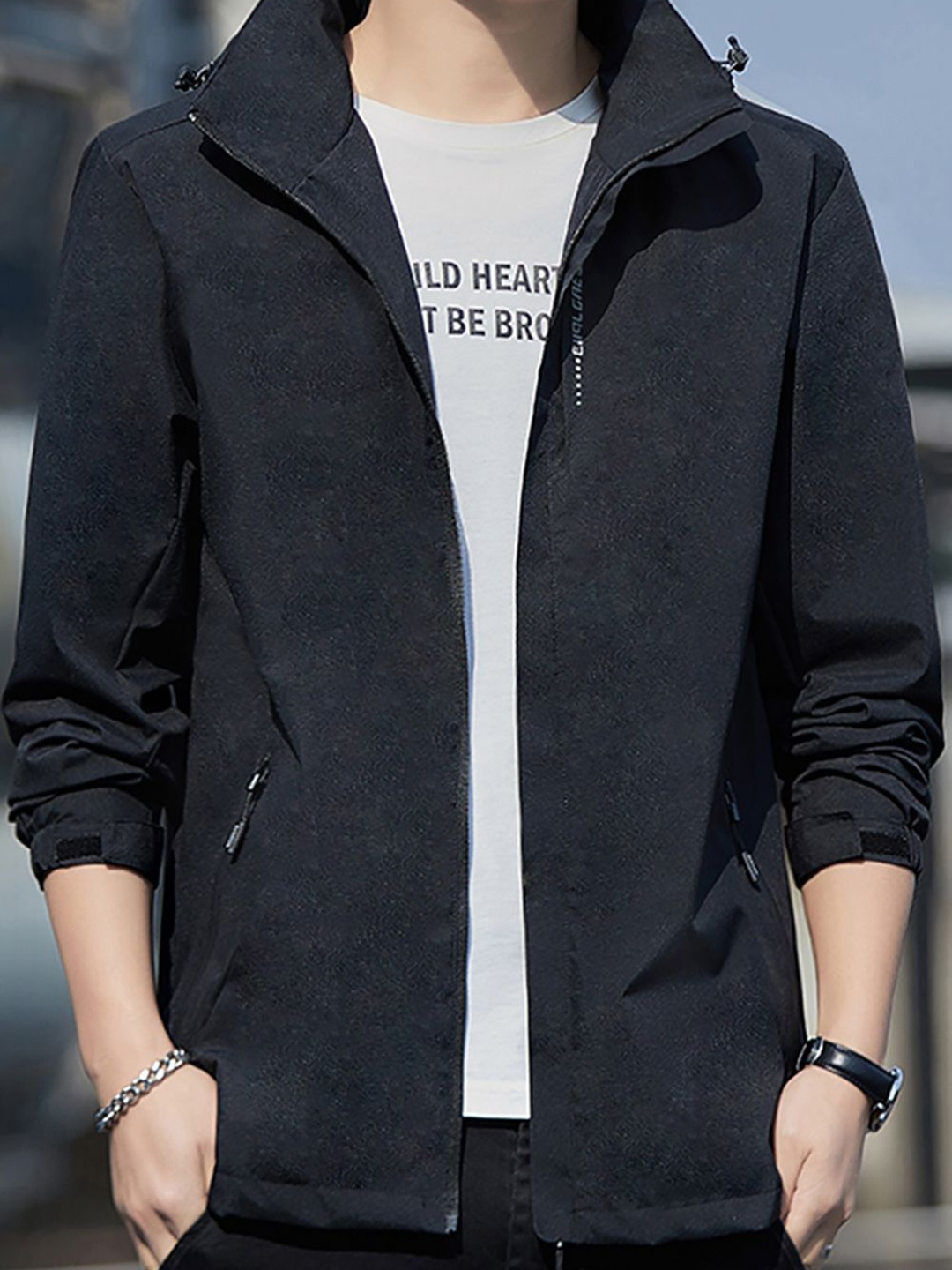 

StyleCast x Revolte Men Open Front Jacket, Black