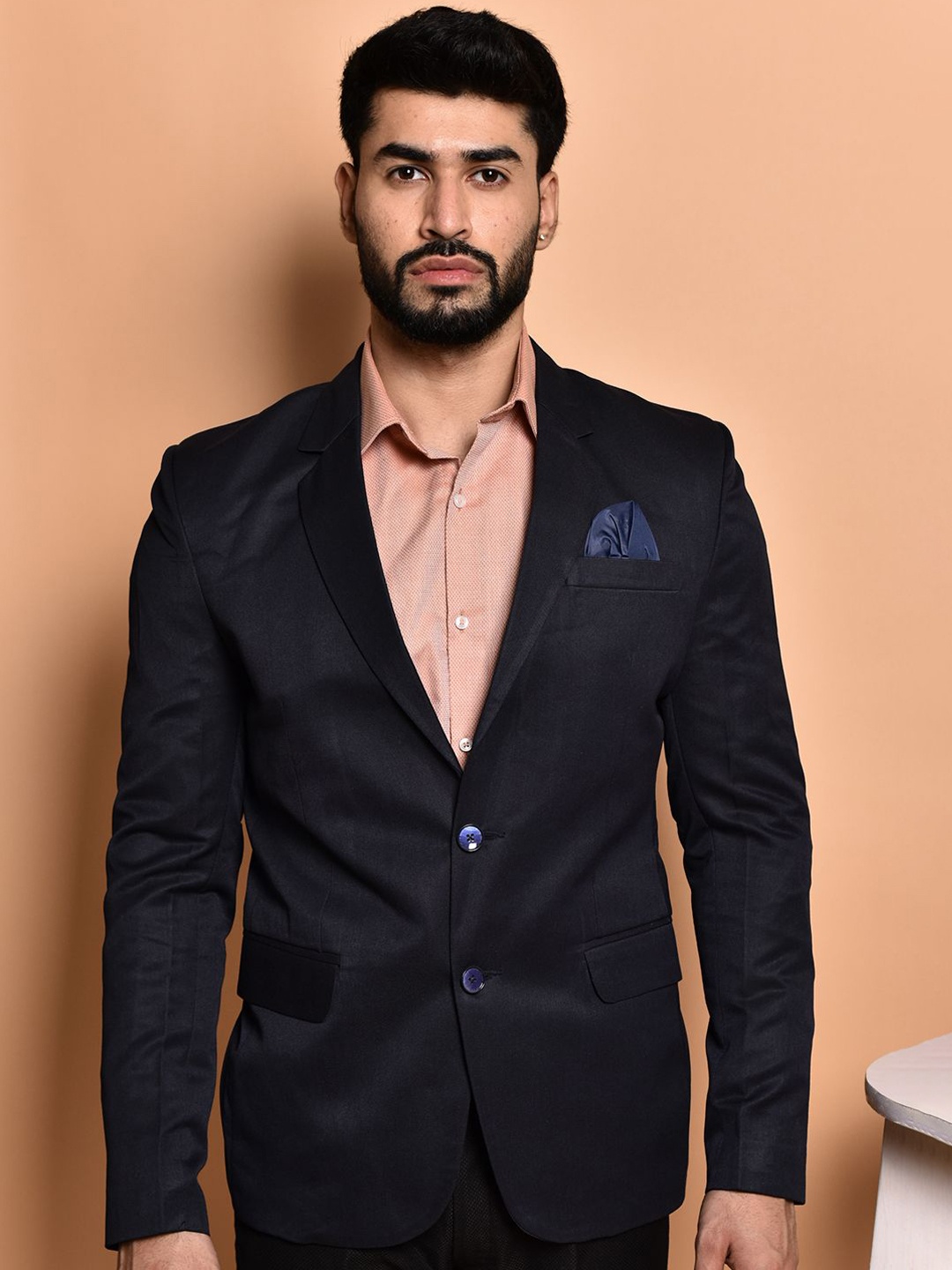 

PRINTCULTR Notched Lapel Collar Single-Breasted Casual Blazer, Blue