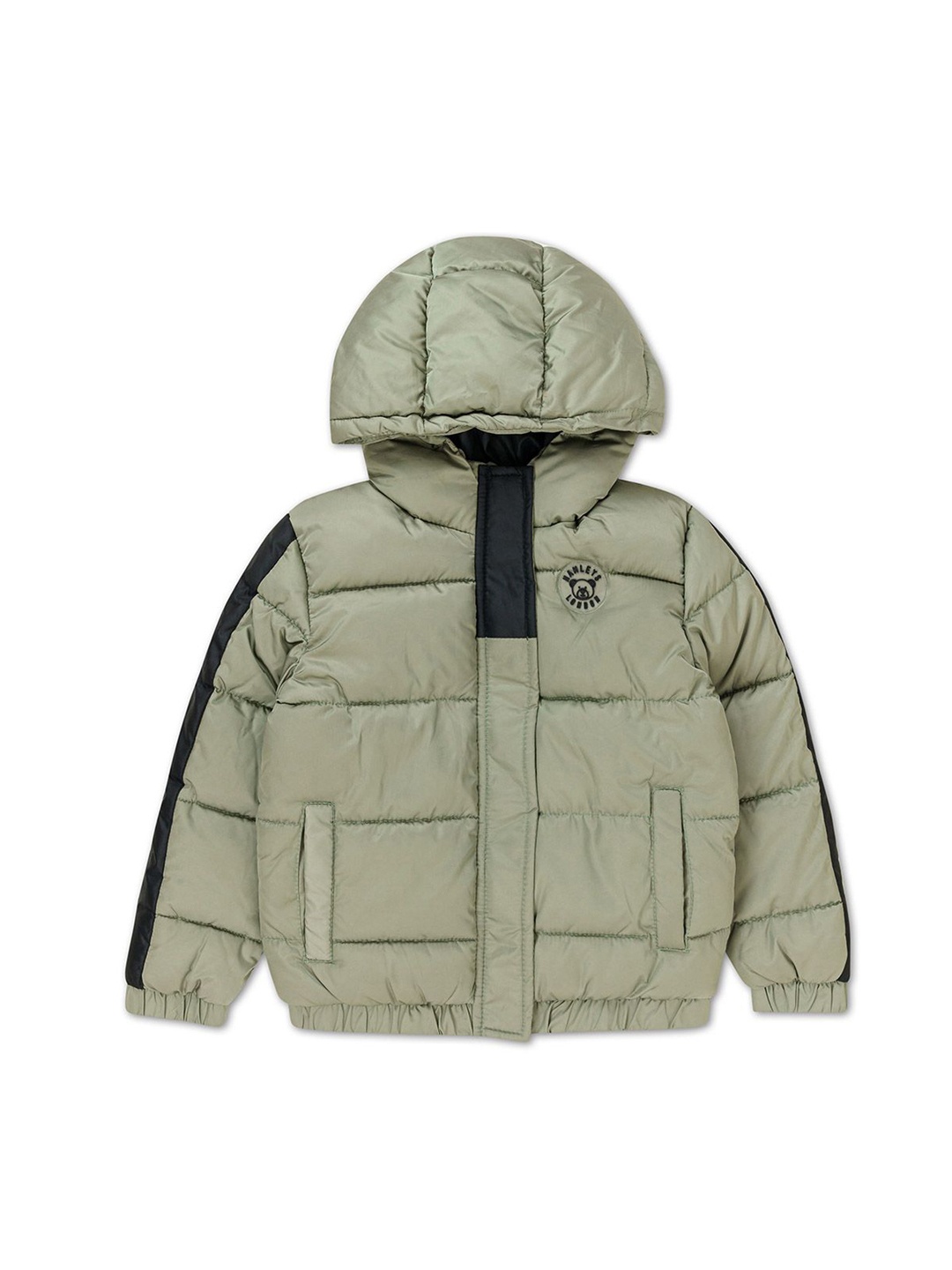 

H By Hamleys Boys Insulator Puffer Jacket with Patchwork, Green