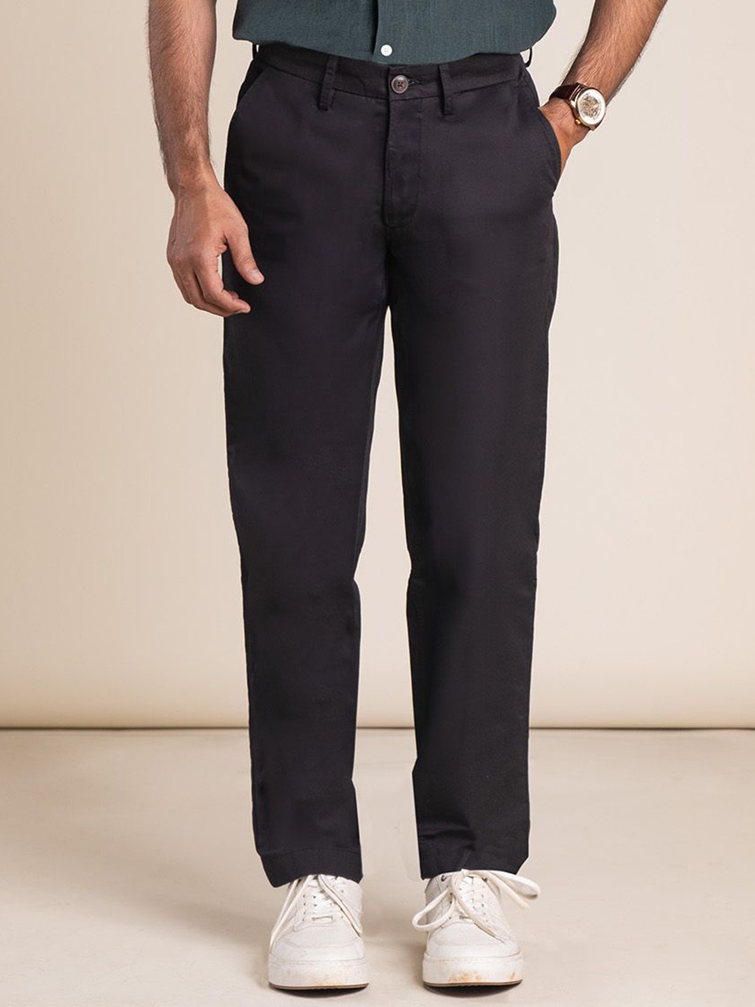 

Monks of Method Men Urban Slim Tapered Fit Chinos Trousers, Black