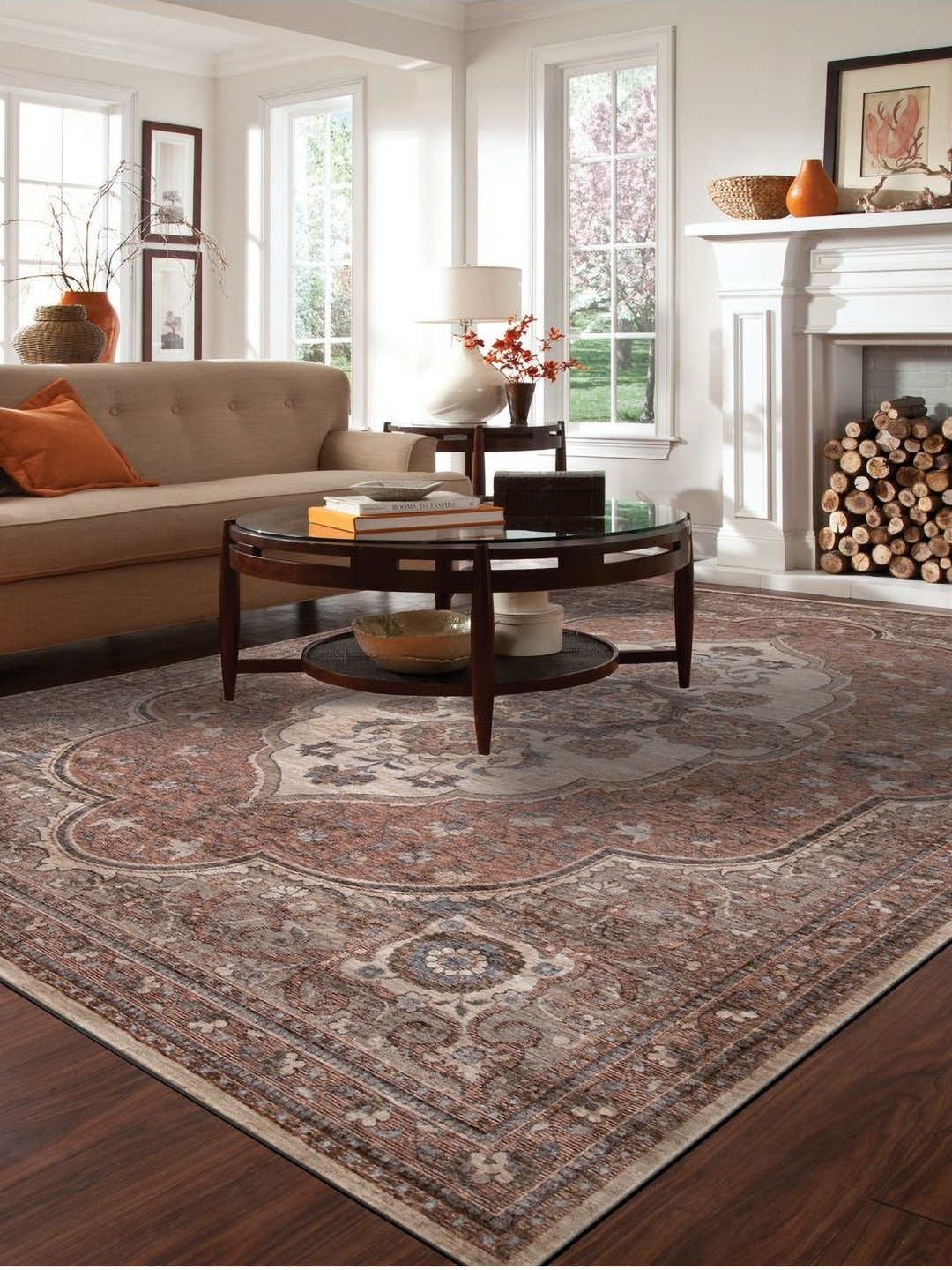 

DDecor Brown Traditional Anti Skid Rectangular Carpet