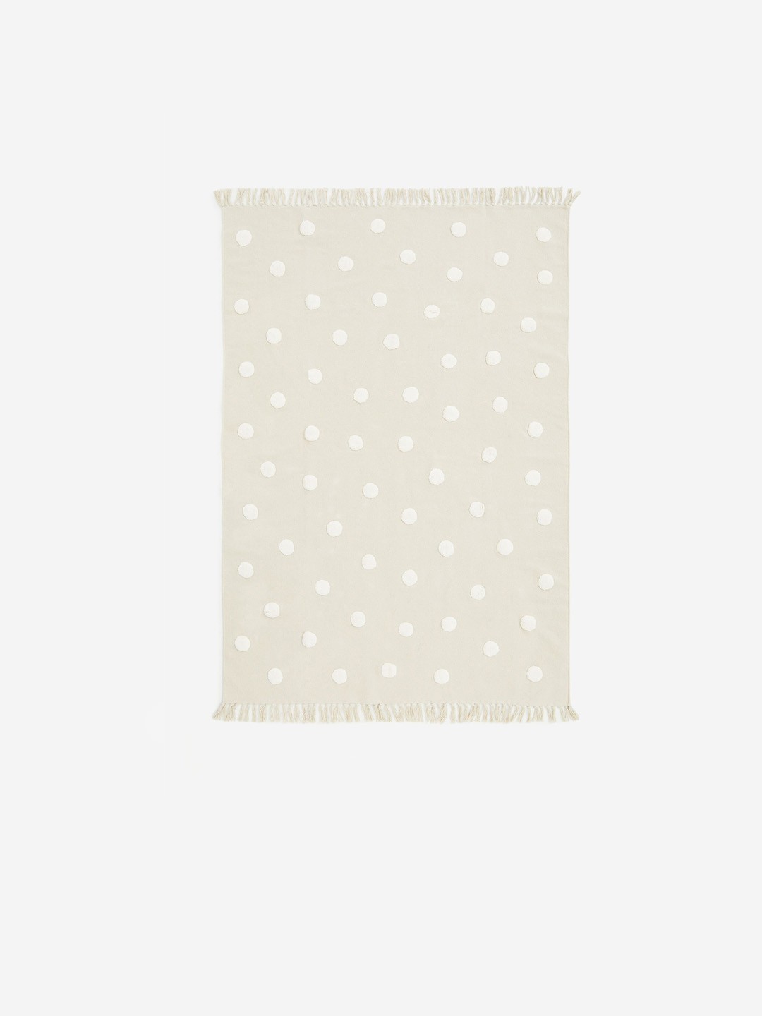 

H&M Beige Tufted Spot Cotton Rug