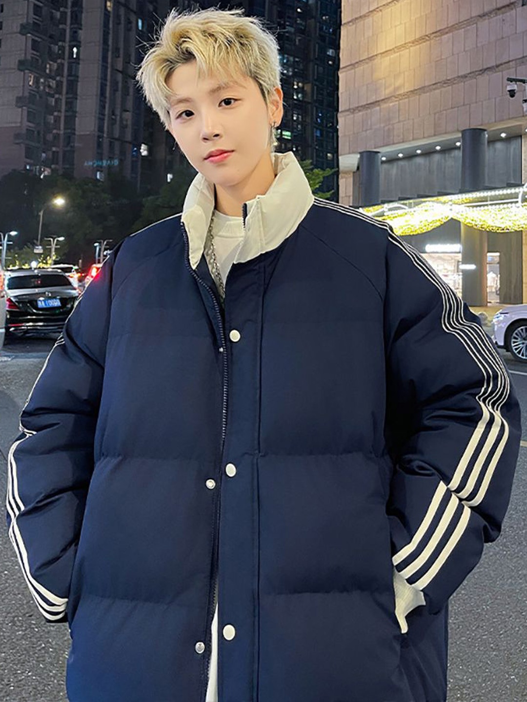 

StyleCast x Revolte Men Open Front Jacket, Navy blue