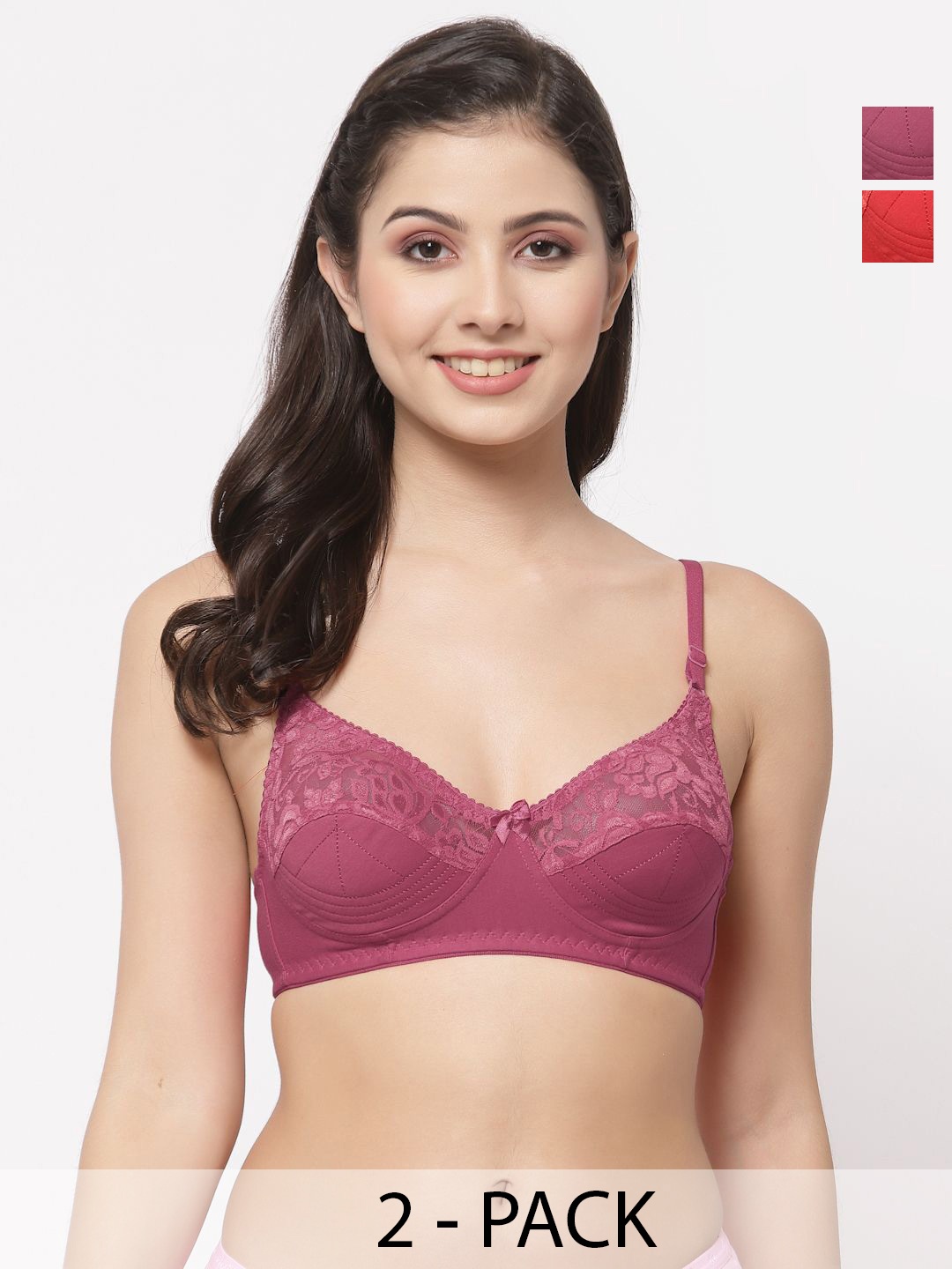 

Docare Bralette Bra Full Coverage, Red