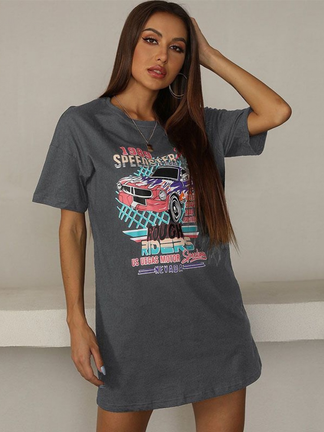 

StyleCast Women Graphic Printed Round Neck T-shirt, Grey