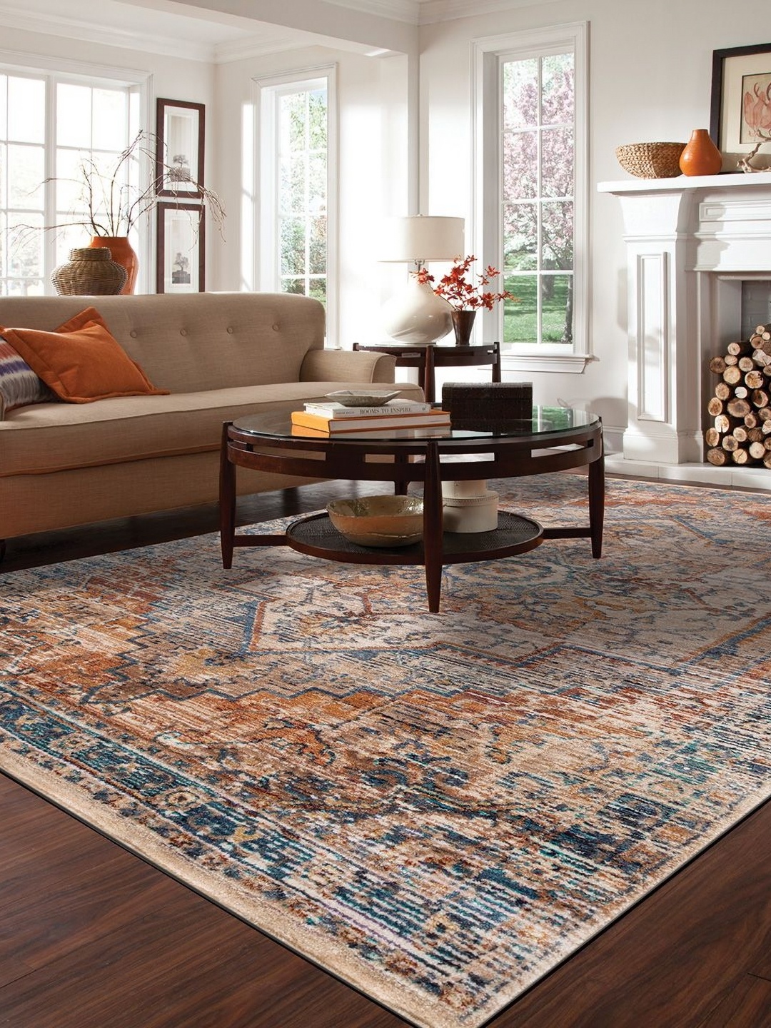 

DDecor Brown Geometric Anti-Skid Rectangular Carpet