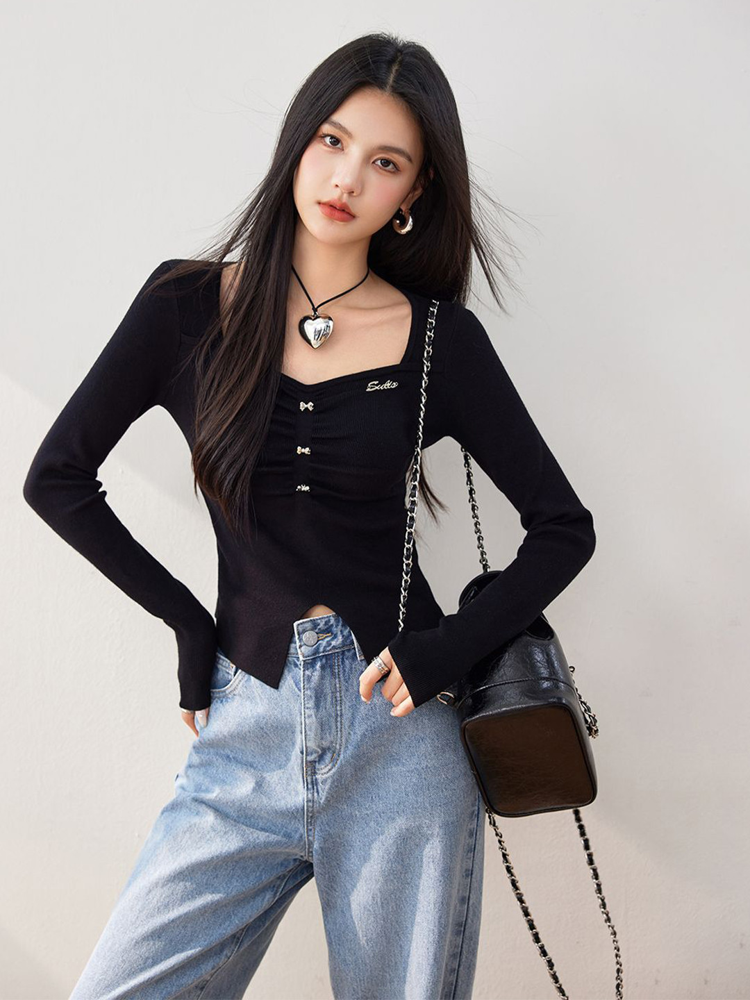 

JC Collection Women Striped Poncho with Belted Detail, Black