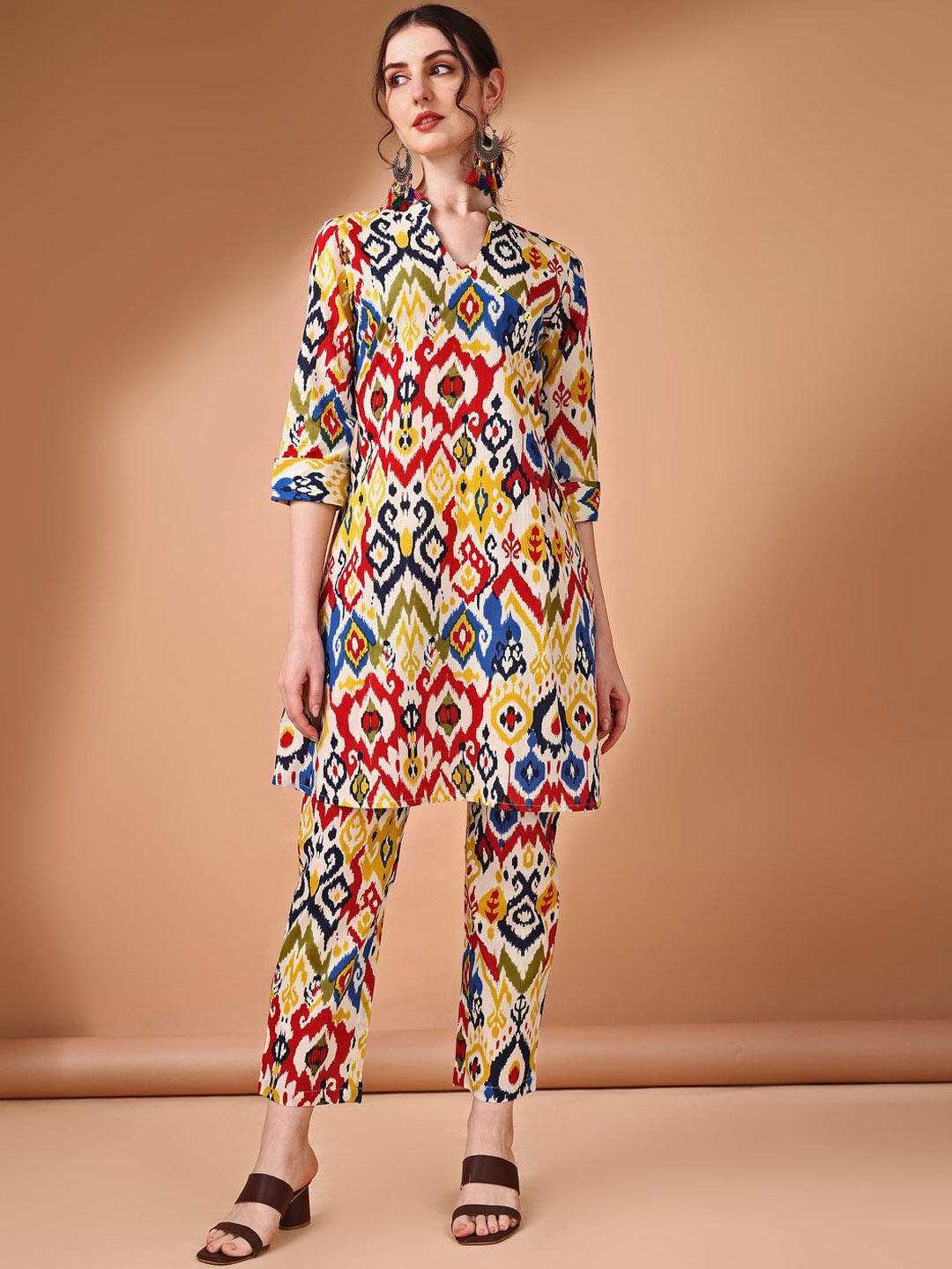 

Anouk Printed Pure Cotton Tunic & Trousers, Off white
