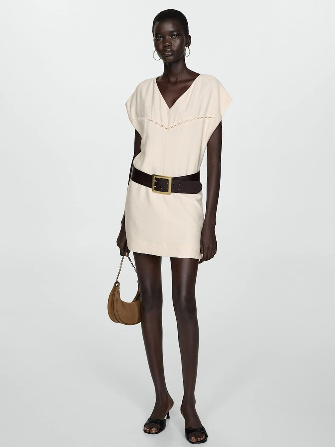 

MANGO Sheath Mini Dress, Off white