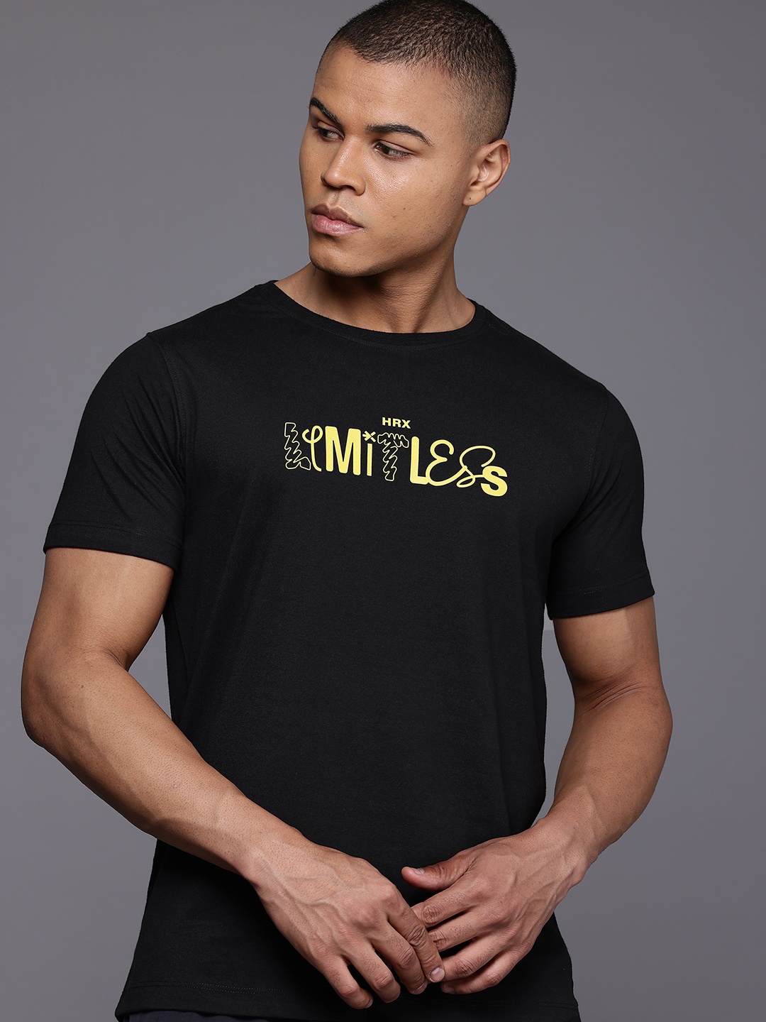 

HRX by Hrithik Roshan Typography Printed Lifestyle T-shirt, Black