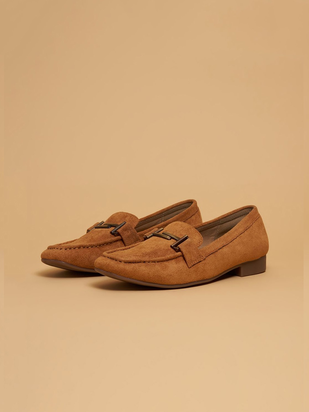 

ERIDANI Women Suede Loafers, Tan