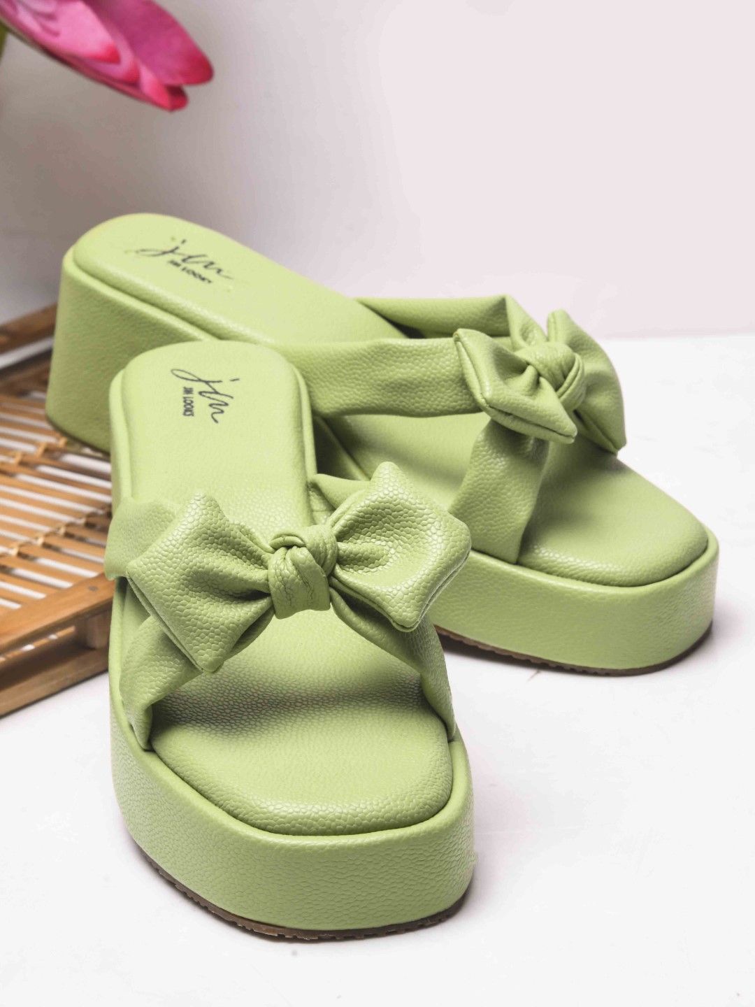 

JM Looks Women Ethnic Wedge Sandals, Green