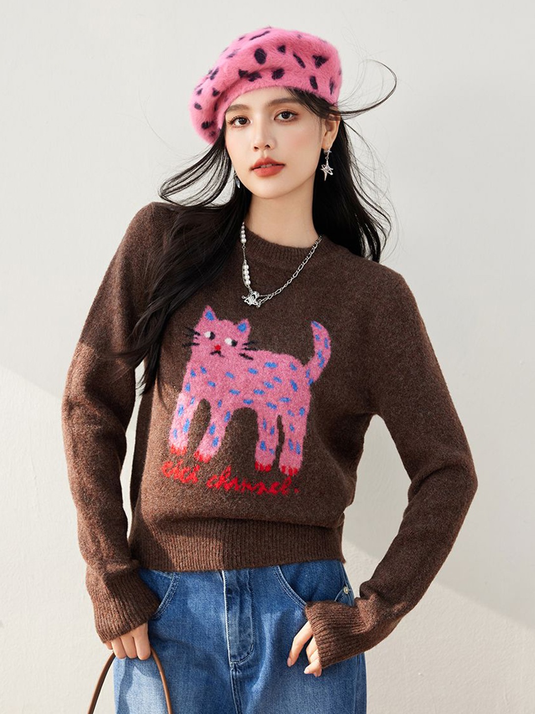 

JC Collection Women Pullover, Coffee brown