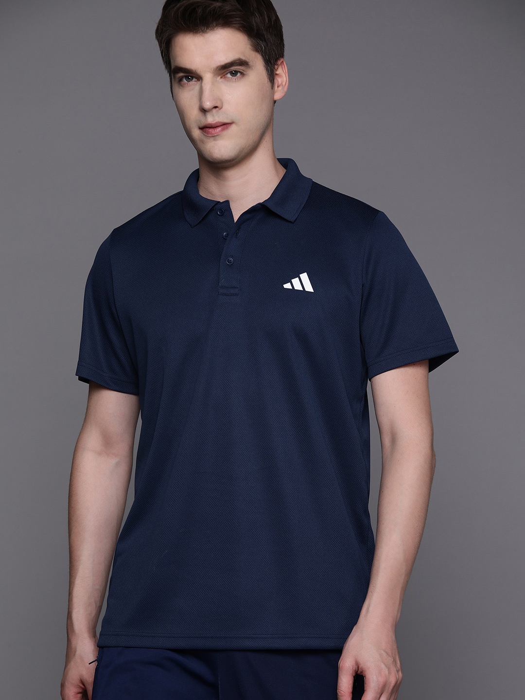 

ADIDAS Men Tr-Es Polo Collar T-shirt, Navy blue