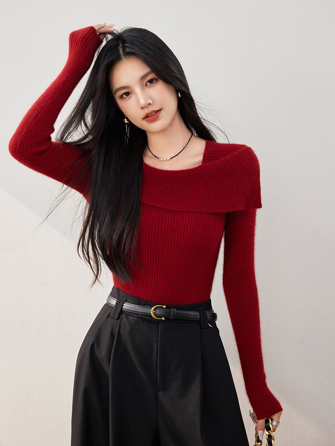 

JC Collection Women Pullover, Red