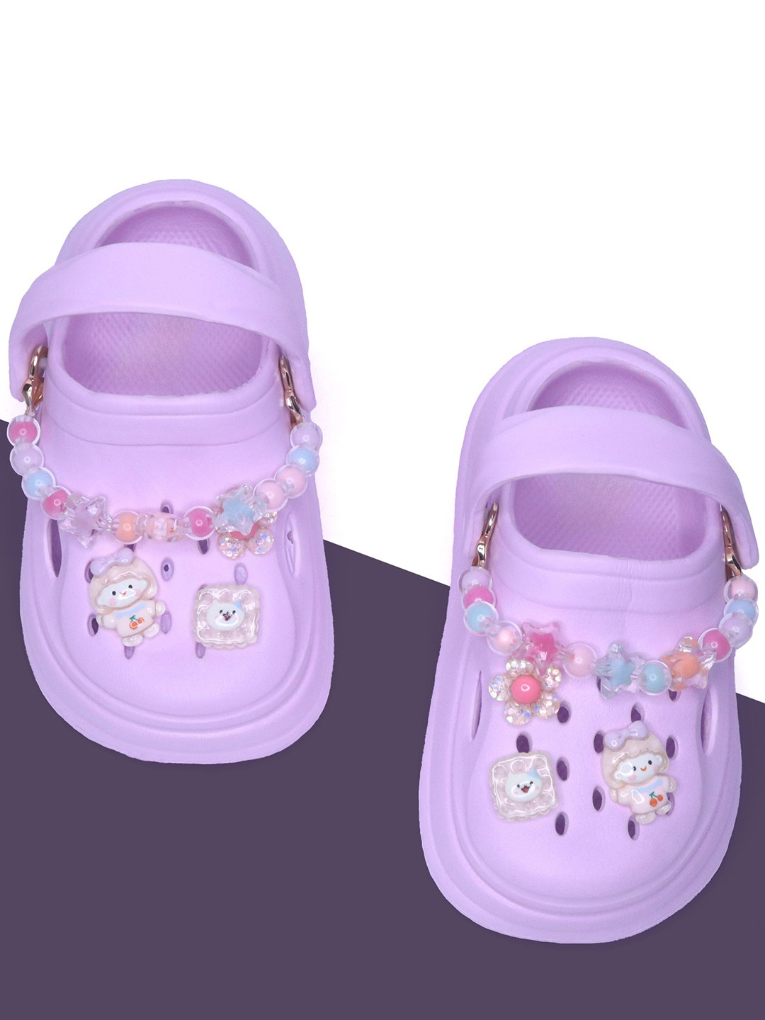 

FEETWELL SHOES Girls Croslite Clogs, Purple