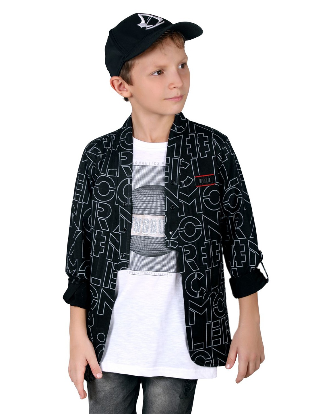 

MashUp Boys Printed Party Shrug, Black