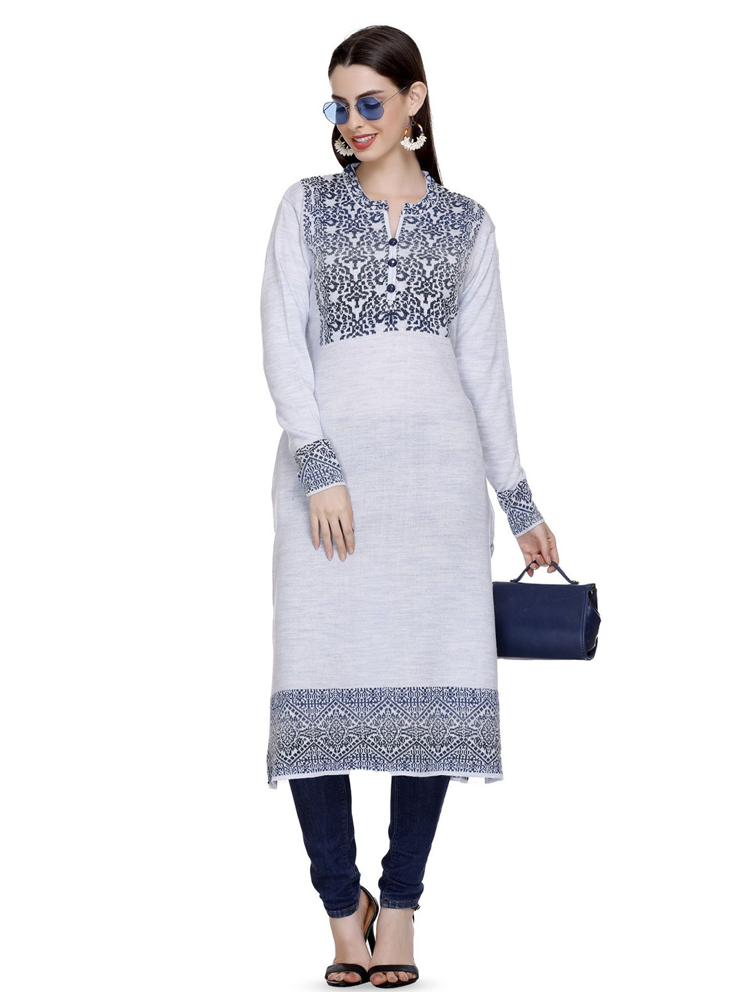 

MONTREX Women Woollen Kurta, Grey