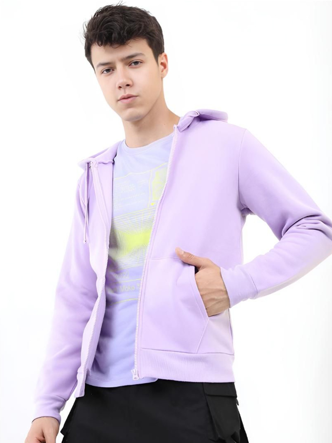 

GLITO Men Hooded Sweatshirt, Purple