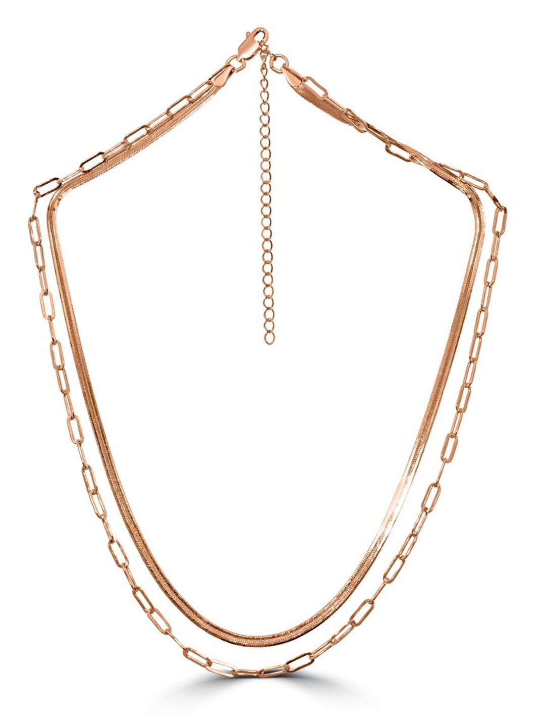 

925 SILLER Sterling Silver Rose Gold-Plated Necklace
