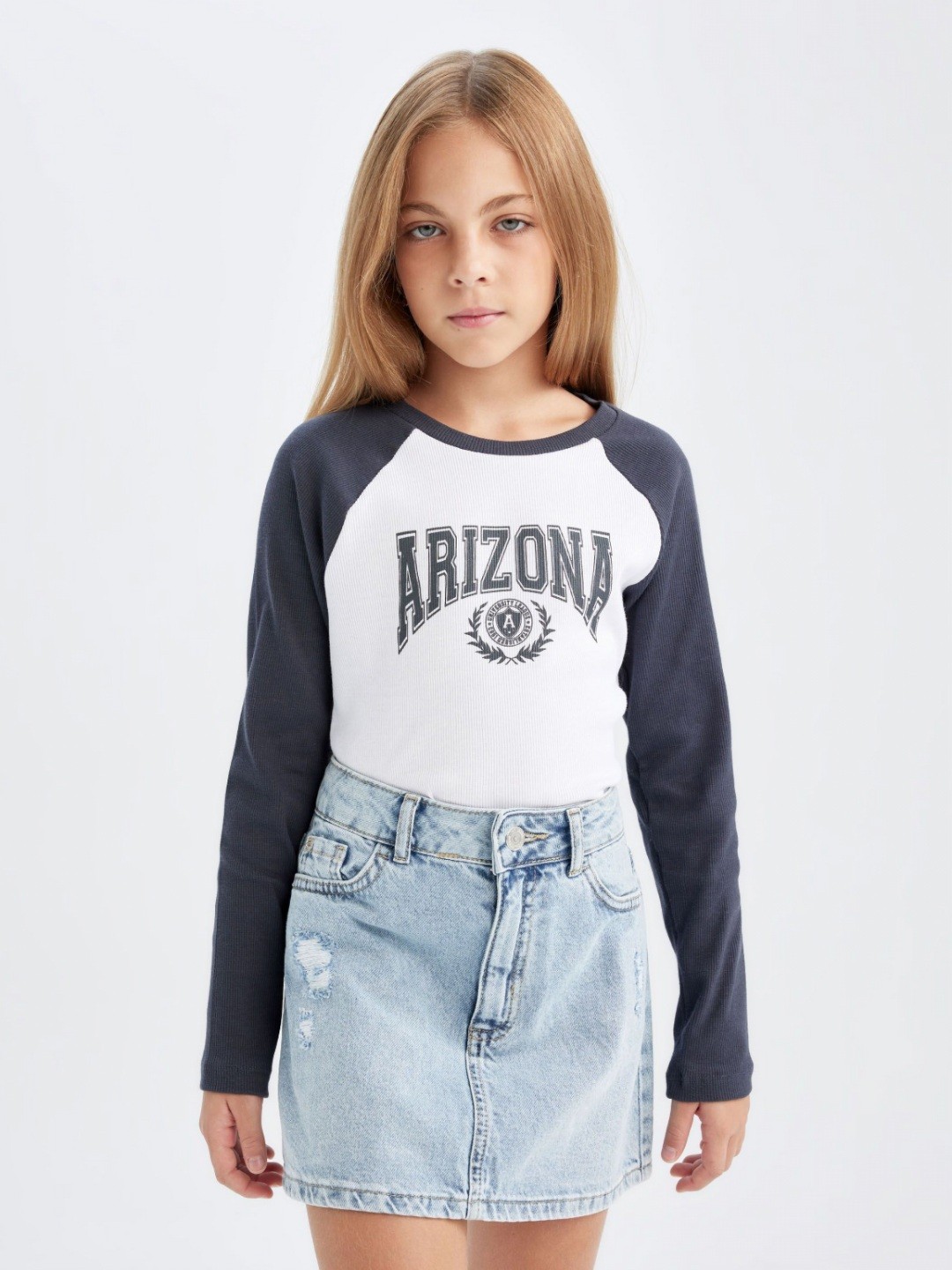 

DeFacto Girls Typography Printed Round Neck Cotton T-shirt, White