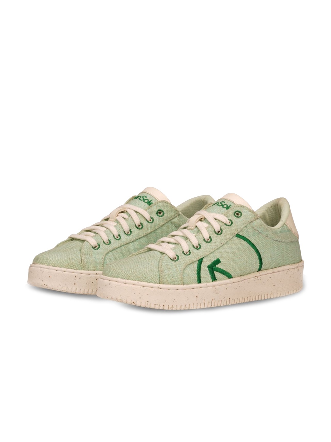 

Greensole Women Textured Lace-Up Sneakers, Green