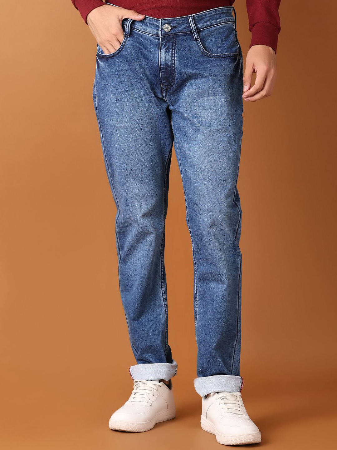

V-Mart Men Solid Mid-Rise Slim Fit Jeans, Blue