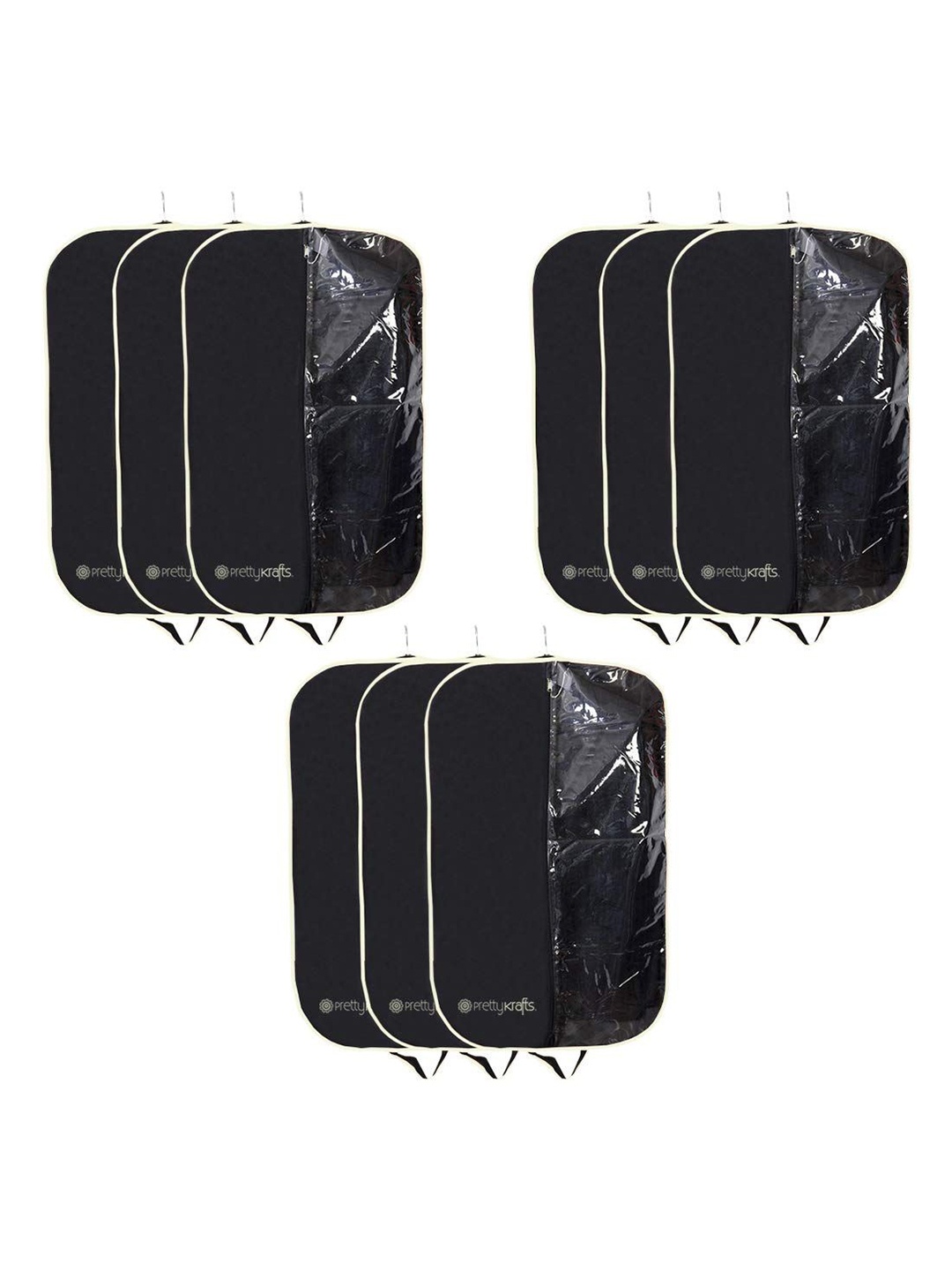 

prettykrafts Black & Cream-coloured 9 Pieces Reusable Blazer Cover Organisers