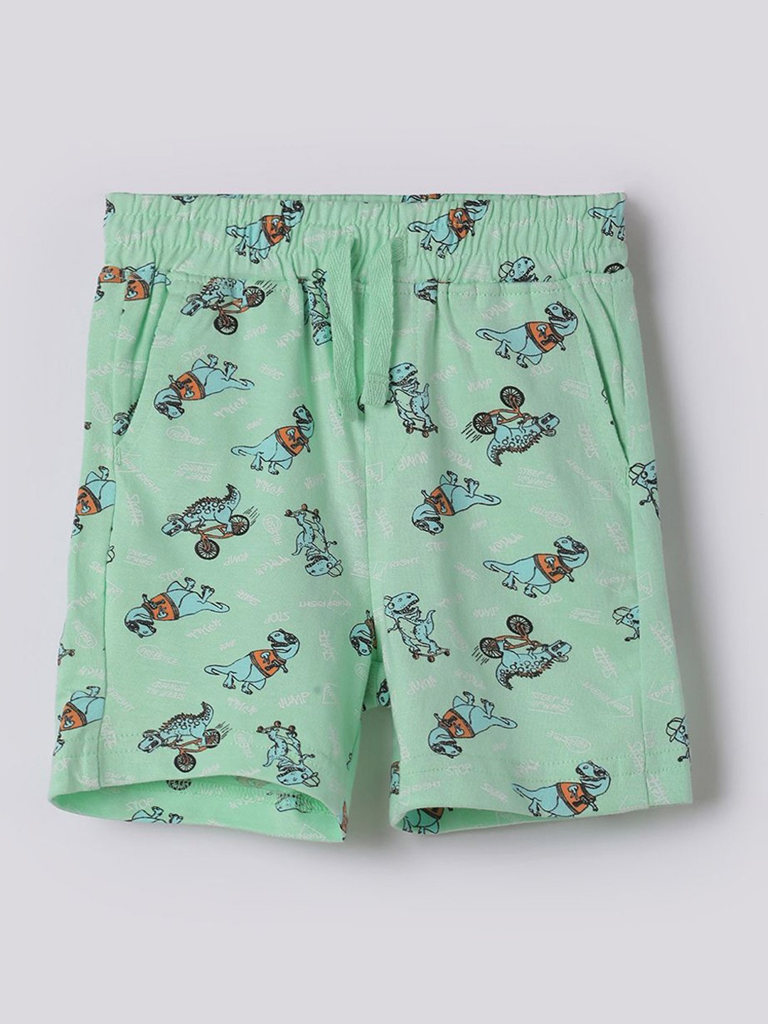 

Juniors by Lifestyle Boys Conversational Printed Cotton Printed Shorts, Green