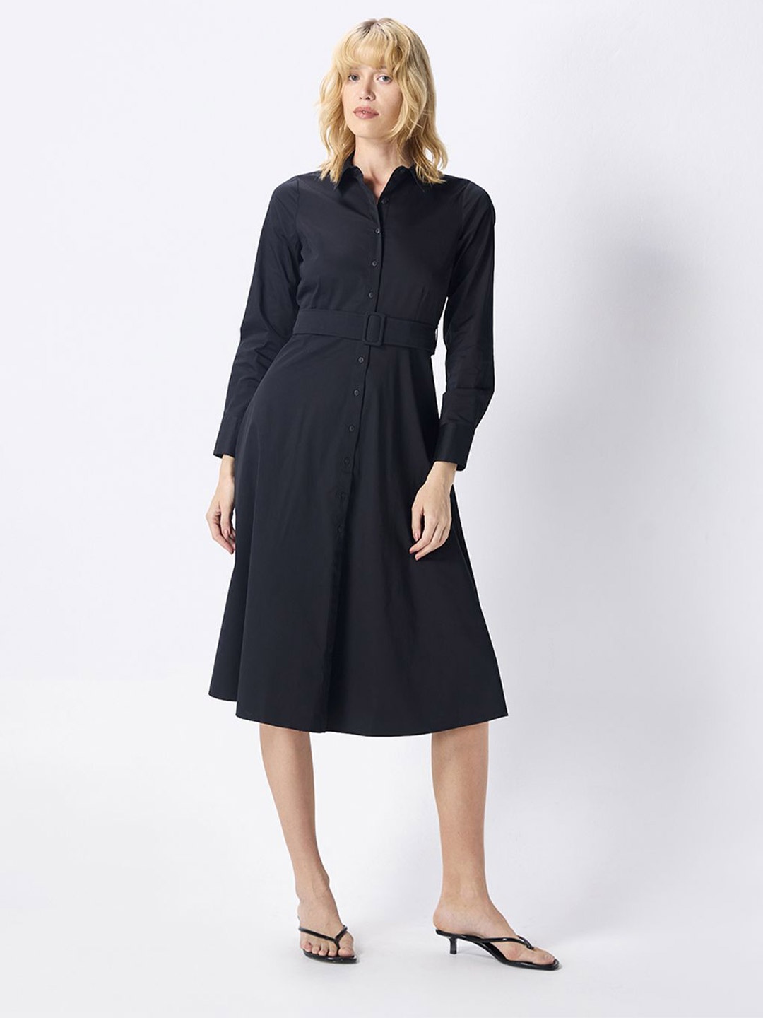 

COVER STORY Shirt Midi Dress, Black