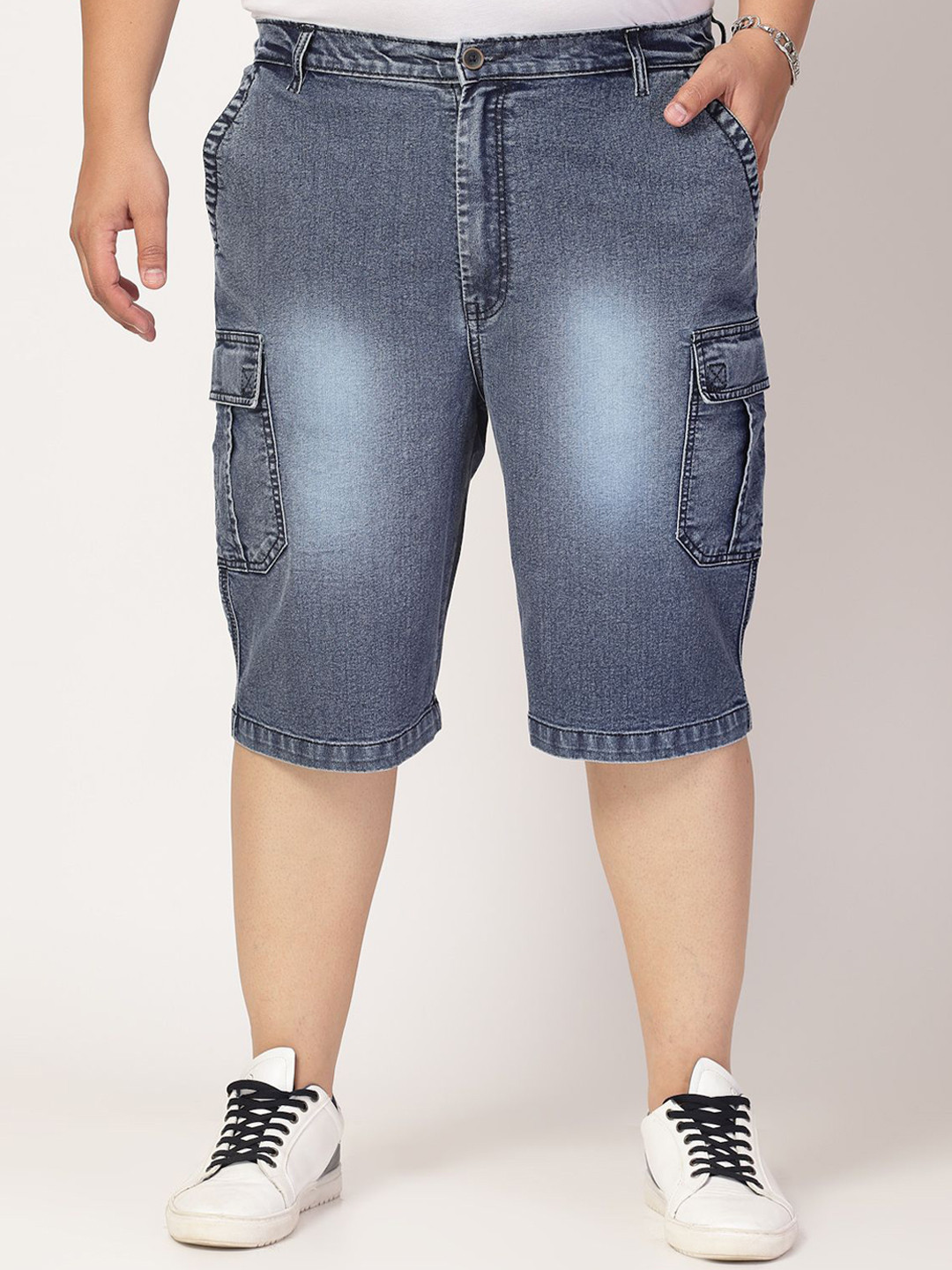 

plusS Men Denim Regular Fit Shorts, Blue