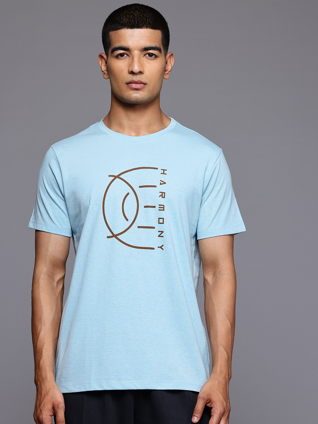 

HRX by Hrithik Roshan Printed Yoga T-shirt, Blue