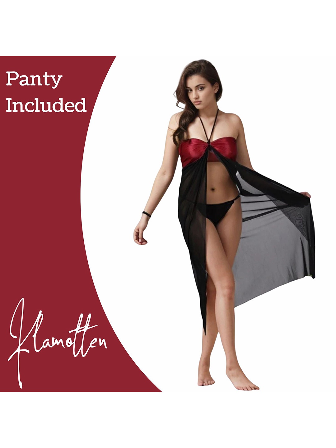 

Klamotten Halter Neck Baby Doll, Maroon