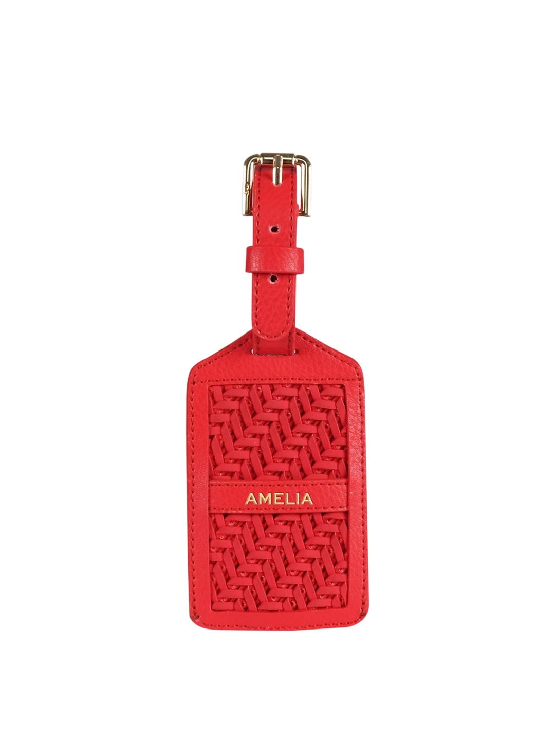 

HIE Women Textured Leather Structured Handheld Bag, Red