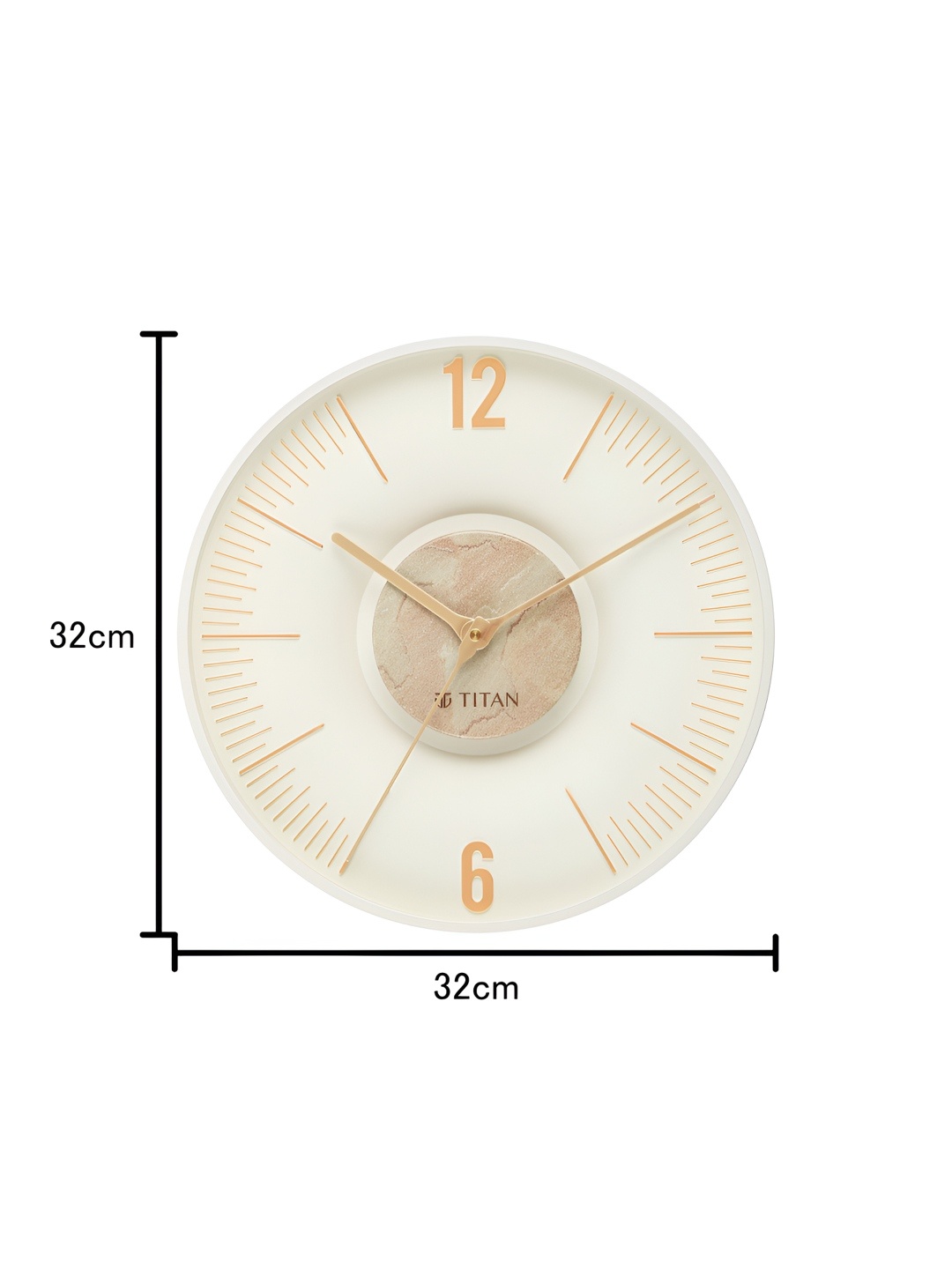 

Titan Earth Flare Off White & Gold-Toned Embellished Analogue Traditional Wall Clock