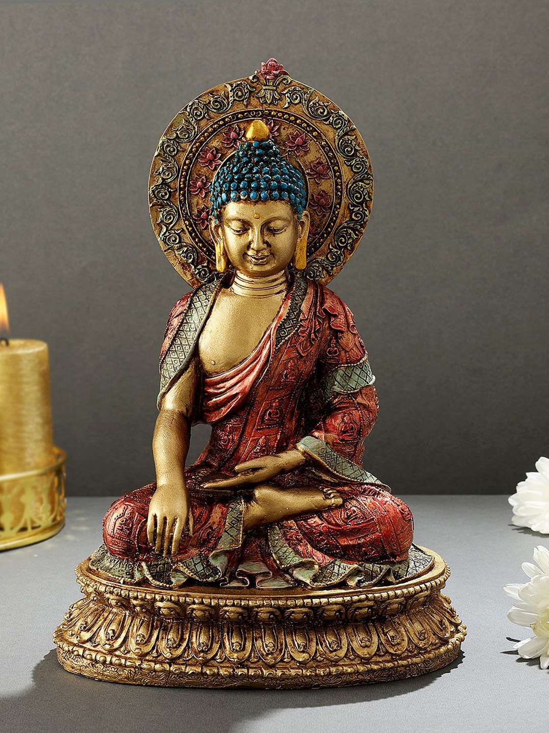 

IGP Lord Buddha Hand Painted Idol, Gold