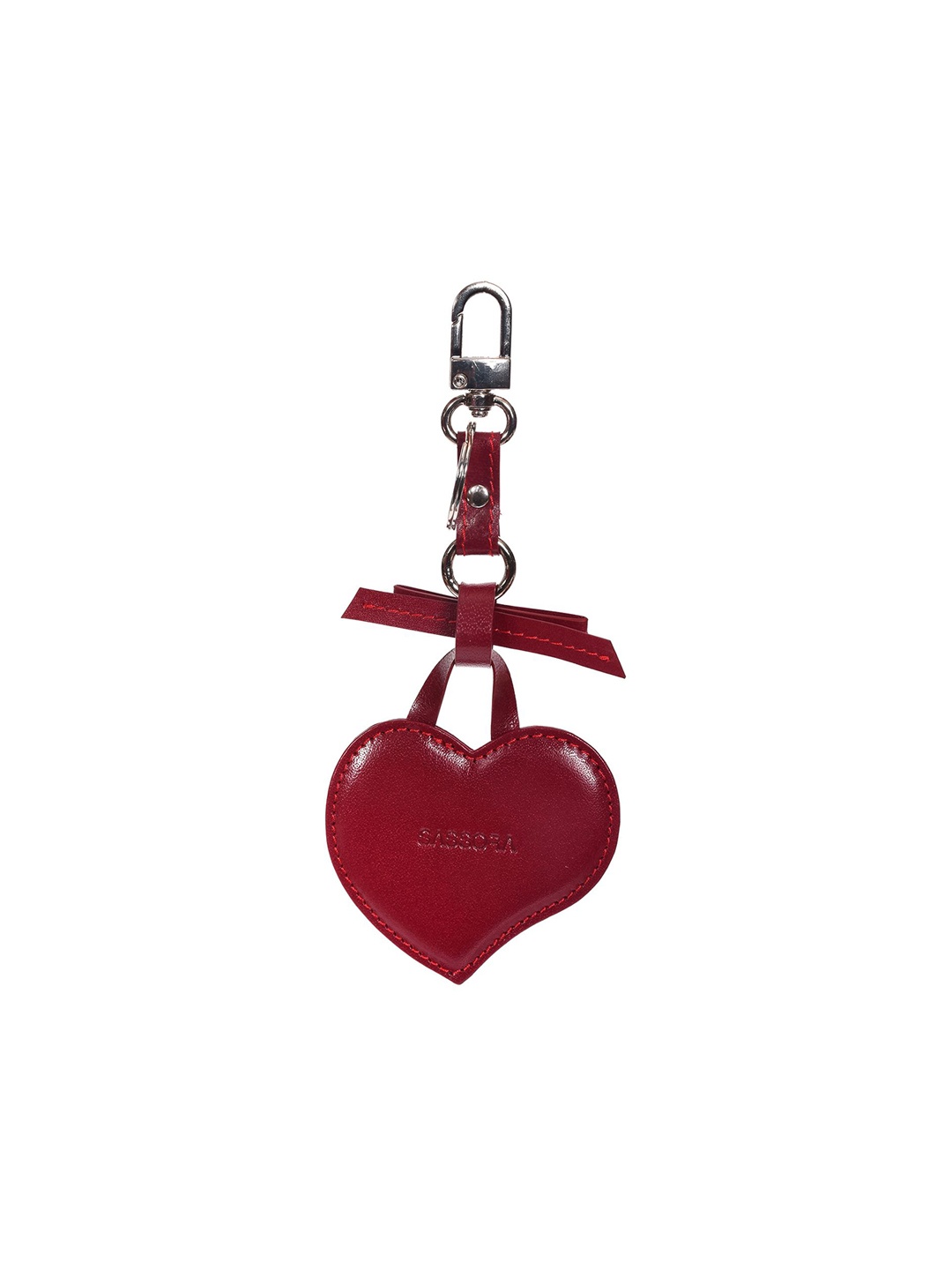 

Sassora Red Genuine Leather Heart Shaped Key Chain