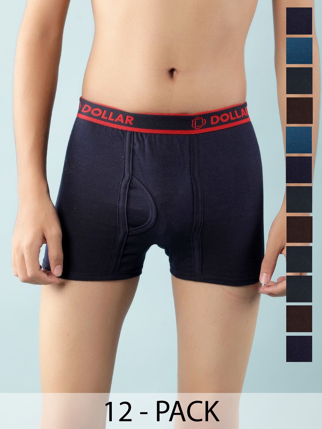 

Dollar Boys Pack Of 12 Assorted Cotton Trunks MLHTR-06-K-AST-PO12